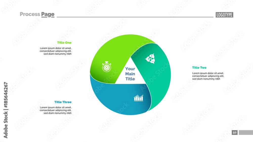 Three Circle Elements Slide Template Stock Vector | Adobe Stock