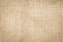 Jute Hessian Sackcloth Woven Burlap Texture Pattern Background In Old Aged Yellow Beige Cream Gold Brown Color