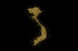 © eyegelb - Vietnam shaped from golden glitter on black (series)