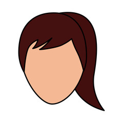 faceless woman profile avatar character vector illustration