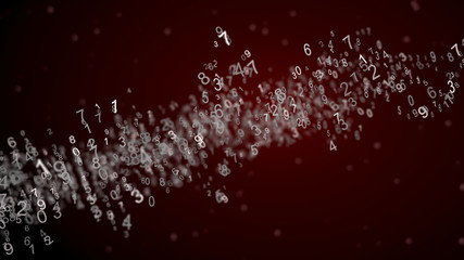 Wall Mural - image of abstract network with digits
