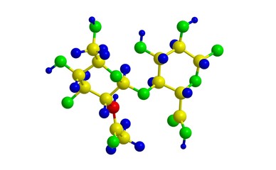 Poster - Molecular structure of Hyaluronic acid, 3D rendering