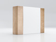 © customdesigner - Brown Kraft paper Box Mockup with white paper sleeve, 3d rendering