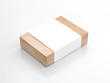 © customdesigner - Kraft paper Gift Box Mockup with white paper cover, 3d rendering