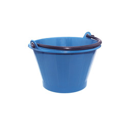 Wall Mural - Plastic blue bucket isolated on white background