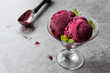 Organic Berry Sorbet Ice Cream Balls in Cup Ready to Eat.
