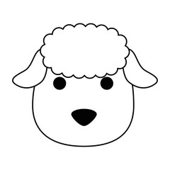 cute sheep character icon vector illustration design