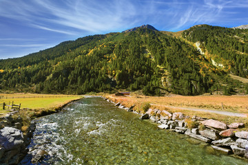 Sticker - Starting Krimml waterfalls in Alps