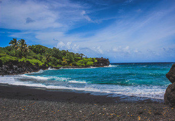 Wall Mural - Waianapanapa Black Sand Beach