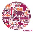 Symbols of Africa in the form of a circle