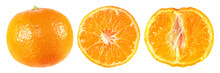 Set Of Orange Clementine Isolated On White Background