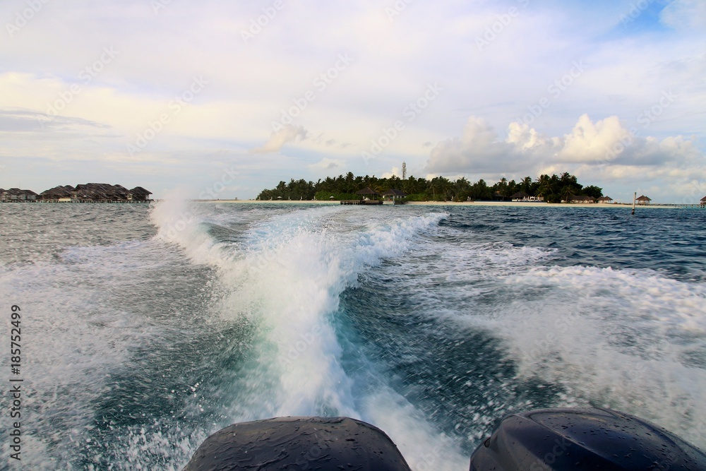 Background water surface behind of fast moving motor boat Stock Photo ...