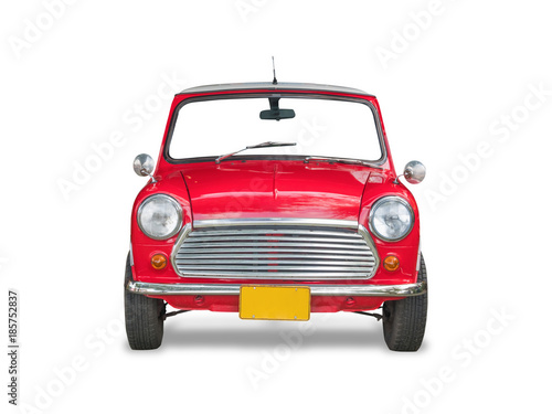 Cuadros en Lienzo Red retro car, isolated on white background with clipping path.