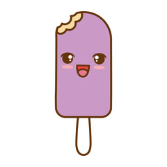 Wall Mural - delicious ice cream kawaii character vector illustration design