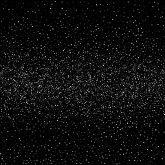 Wall Mural - Silver glitter confetti isolated on black background. Vector illustration.