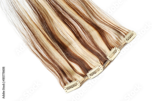 Clip In Straight Dark Brown Human Hair Extensions Mixed With