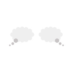 Flat design vector concept of two thought bubbles