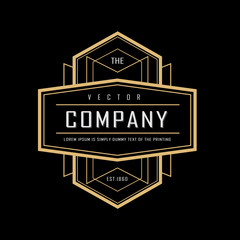 Wall Mural - art deco vintage badge logo design vector illustration