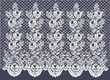 © irinazubra - Vector lace pattern on the grid. Openwork band with flowers reaching upward. Lace curtains. Decorative border