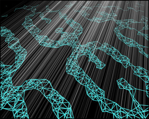 Poster - Blockchain network line abstract background