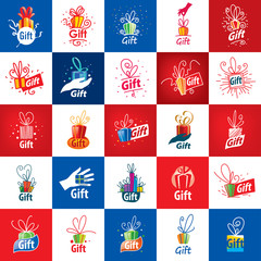 Wall Mural - vector logo box with gifts