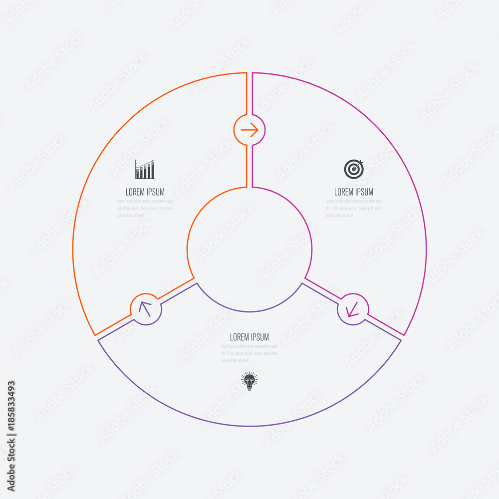 Infographics template 3 options with circle Stock Vector | Adobe Stock