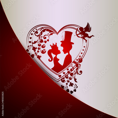 Red White Design Painted Like A Pocket With Silhouette Of The Red White Design Painted Like A Pocket With Silhouette Of The Heart Inside