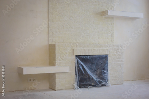 Indoor Diy Project Building Fireplace In The House Finishing