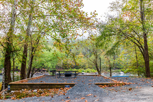 Empty Permit Required Campground Site For Disabled People With Car