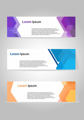 set of three modern business vector banner designs
