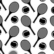 tennis ball racket sport seamless pattern vector illustration