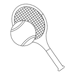 Canvas Print - tennis racket and ball equipment sport vector illustration