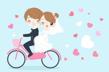 Wall Mural - cartoon wedding people