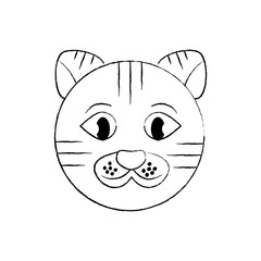 Canvas Print - cat pet head cute animal vector illustration