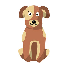 Poster - cartoon dog sitting pet animal vector illustration