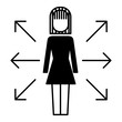 © Gstudio - businesswoman options arrows direction choise vector illustration