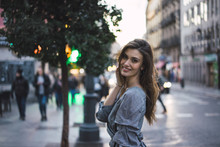 Young Stylish Woman On Urban Street