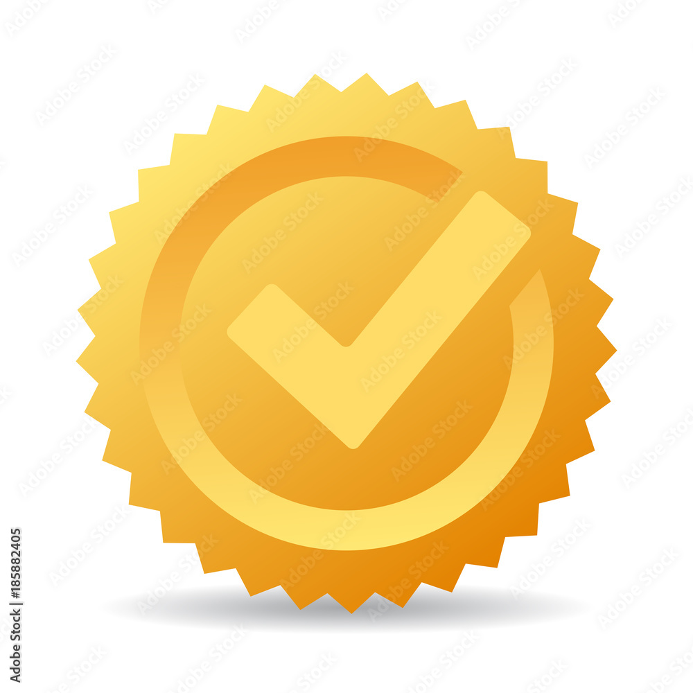 Icon Check Gold Color Gold check mark vector icon Stock Vector | Adobe Stock