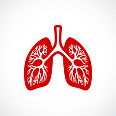 Wall Mural - Breath lungs vector icon