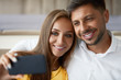 © puhhha - Happy Couple. Smiling Couple Taking Photo In Restaurant.