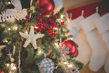 Florida Themed Christmas Tree With Starfish Ornament