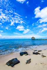 Wall Mural - sea boat gazebo toning