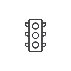 Wall Mural - Traffic light signal line icon, outline vector sign, linear style pictogram isolated on white. Symbol, logo illustration. Editable stroke