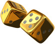 cube dices golden 3d rendering isolated