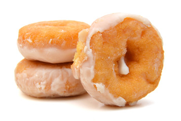 Wall Mural - Sugary donut isolated on a white background