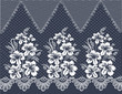 Vector floral pattern with mesh and dots. Bouquet on a background of tulle under the lace. Patterned border