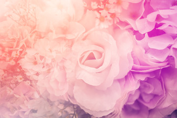 sweet abstract romantic flower background with color filter effect love concept