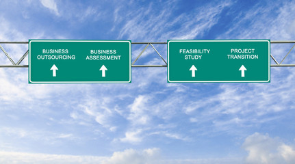 Poster -  road sign to Business Process Outsourcing