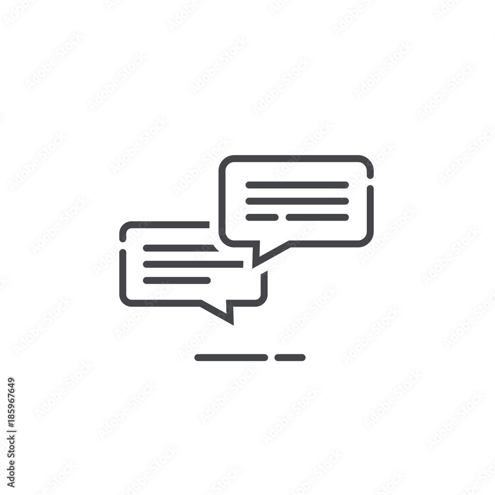 Chat messages icon notification vector illustration, line outline style ...
