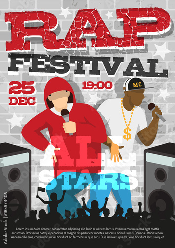 Dekoracja na wymiar  plakat-z-ogloszeniem-festiwalu-muzyki-rap